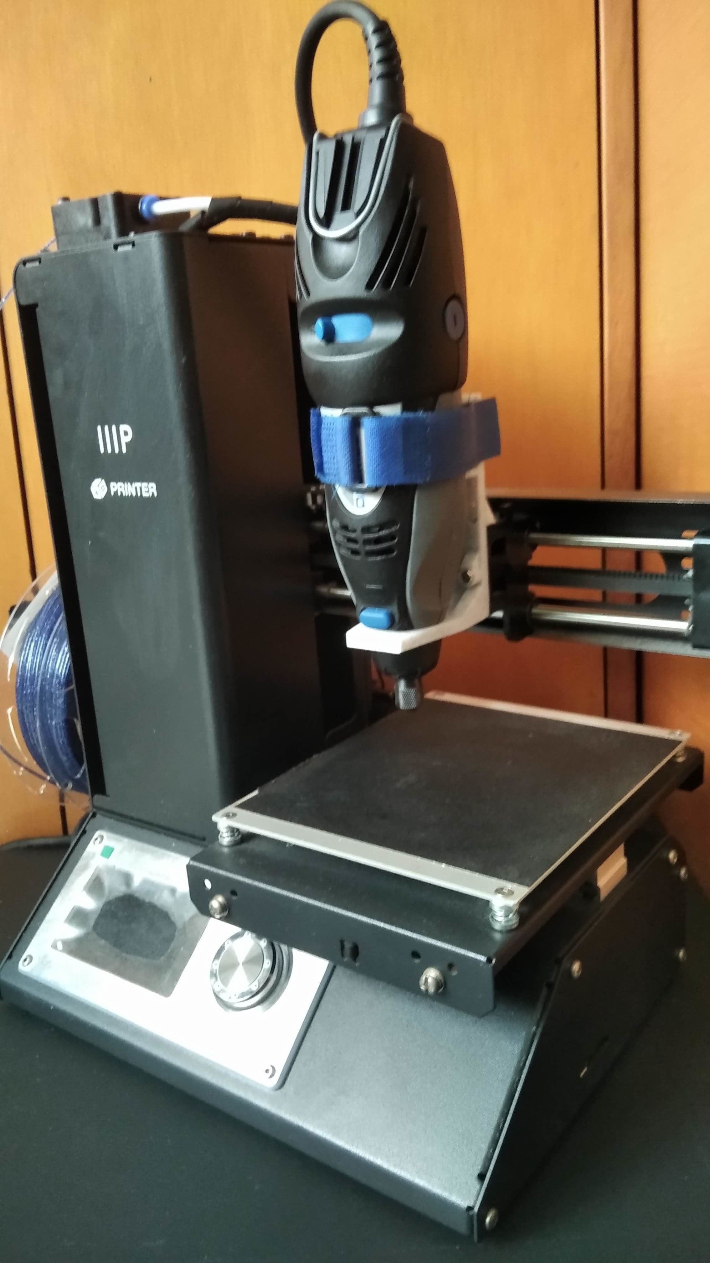 Dremel Drill Stand to turn Monoprice 3D IIIP printer into a CNC 3D print model_6