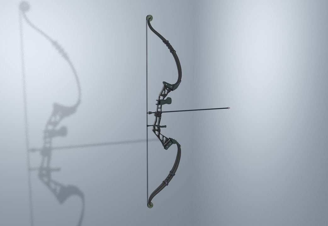 bow 3D and Arrow bow 3D 3D model_1
