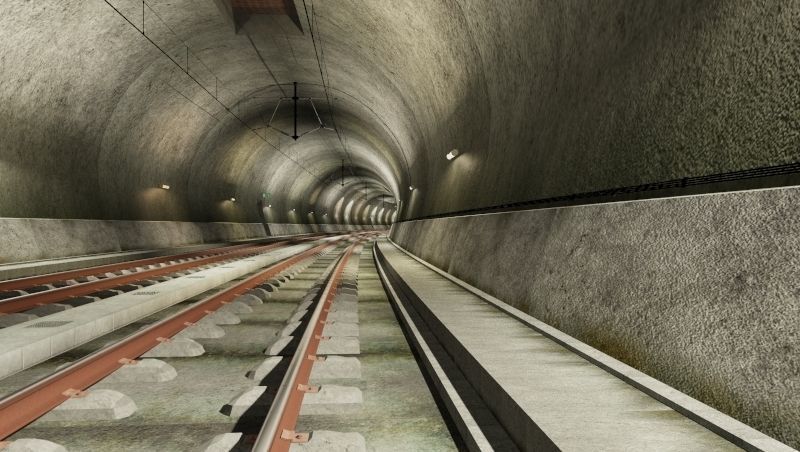 Tileable railway tunnel 3D model_7