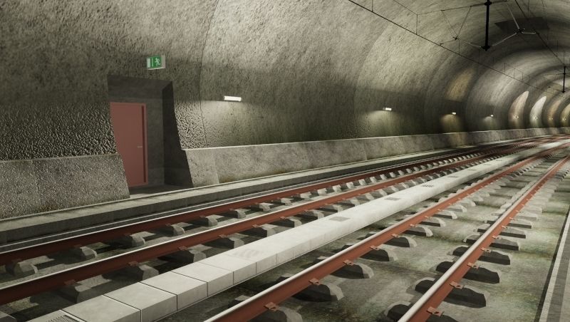 Tileable railway tunnel 3D model_6