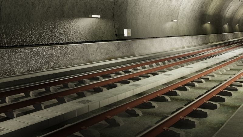 Tileable railway tunnel 3D model_3