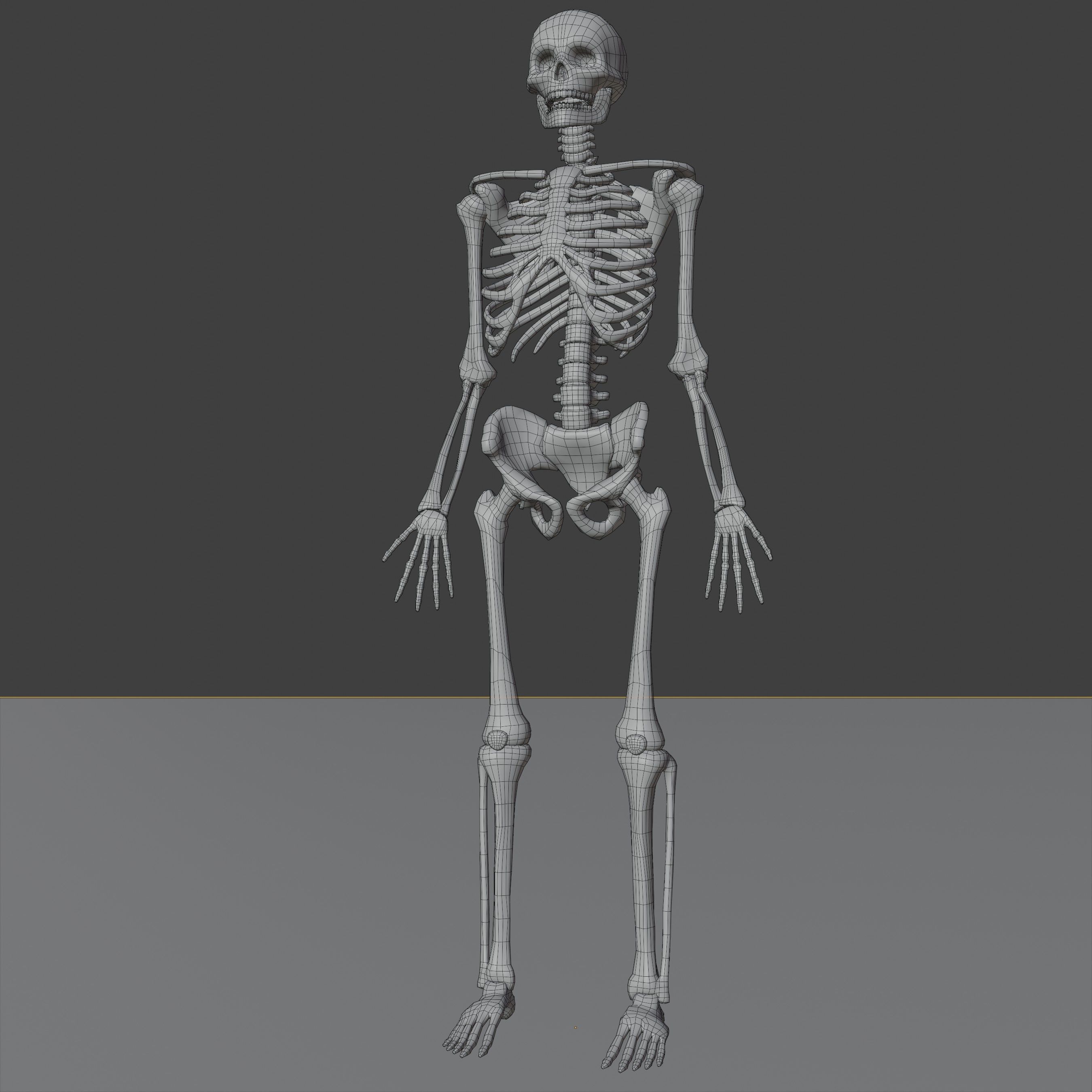 Skeleton Lowpoly 3D Model - Videogame Asset Low-poly 3D model_5