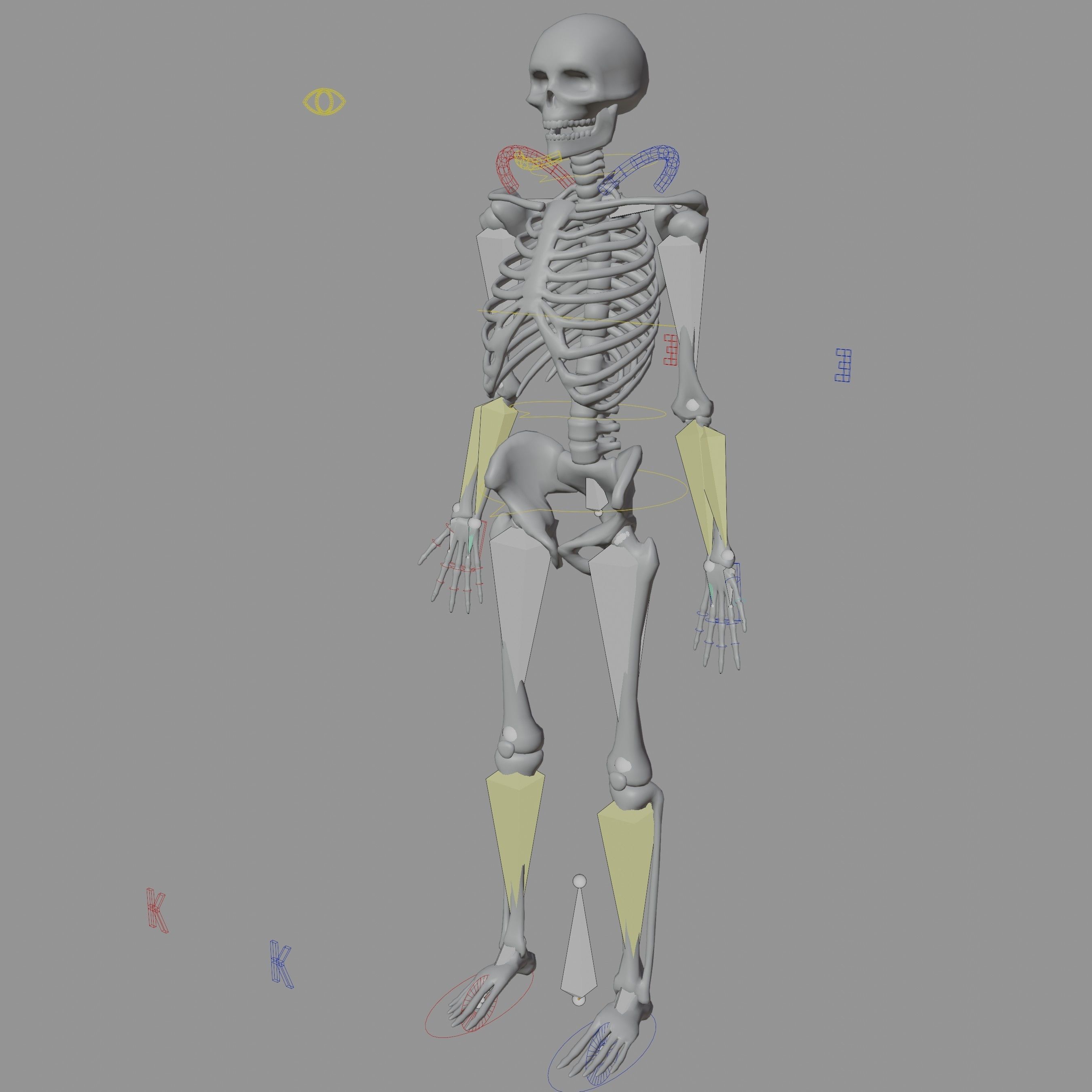 Skeleton Lowpoly 3D Model - Videogame Asset Low-poly 3D model_13