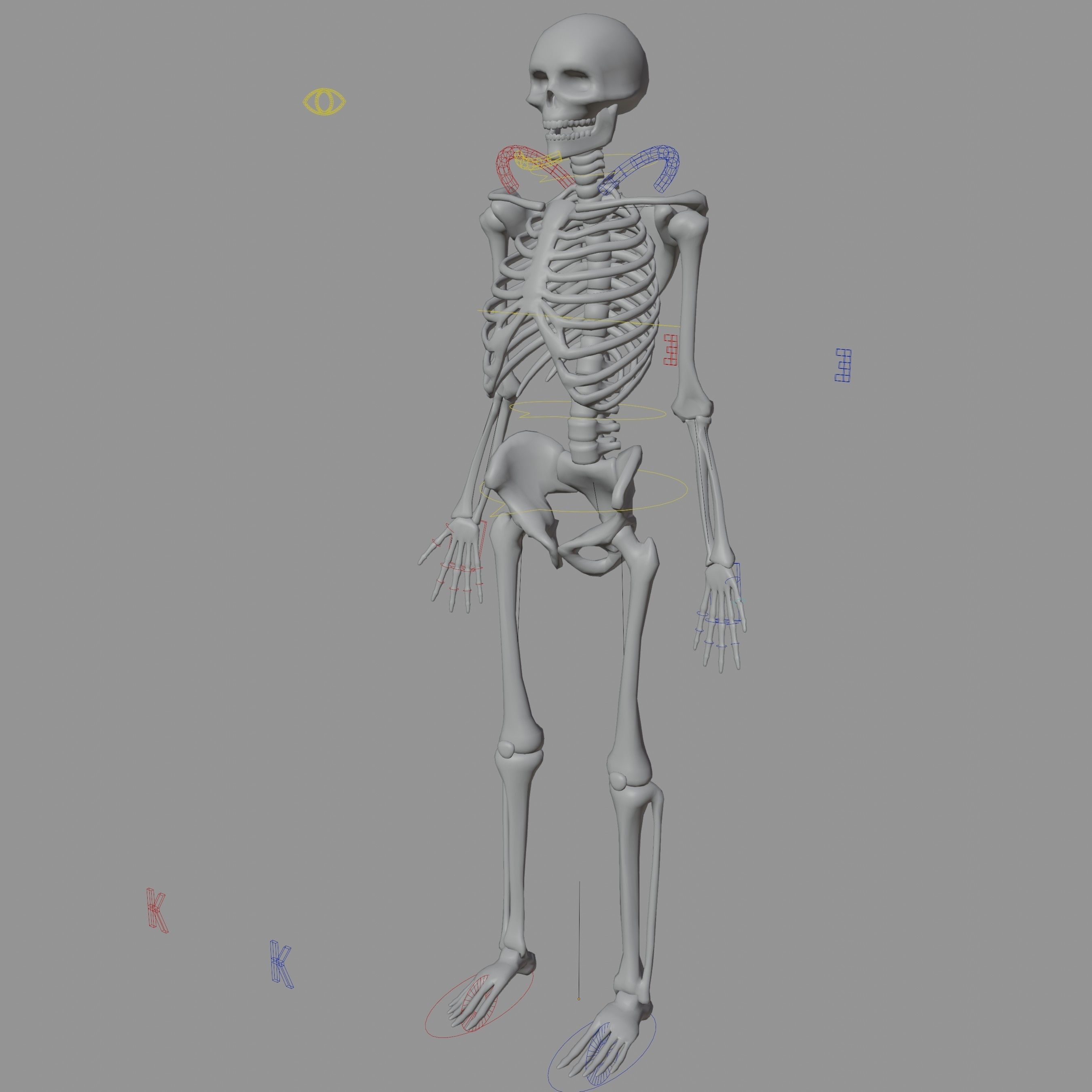 Skeleton Lowpoly 3D Model - Videogame Asset Low-poly 3D model_12