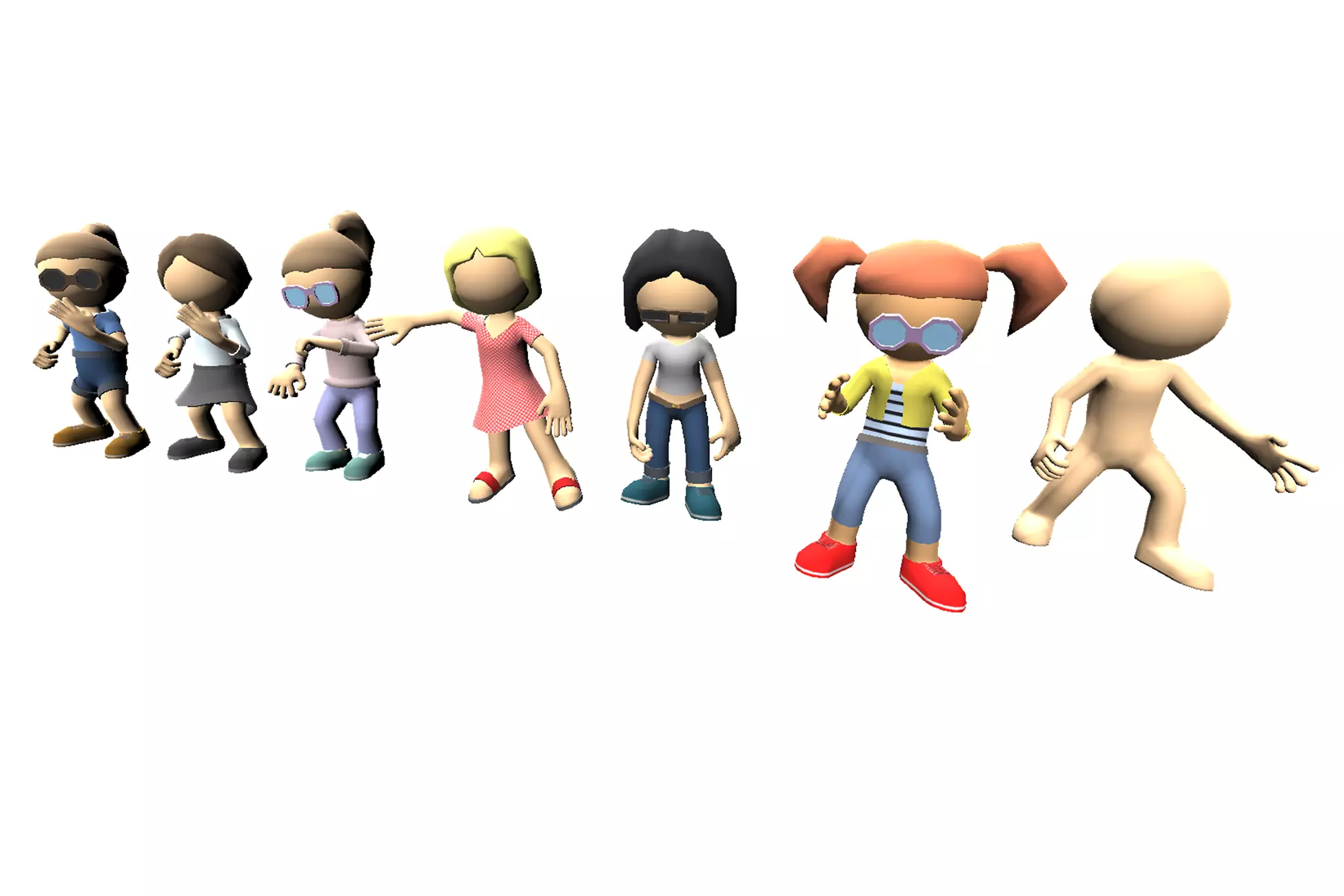 Hyper-Casual Characters pack 3 Low-poly 3D model