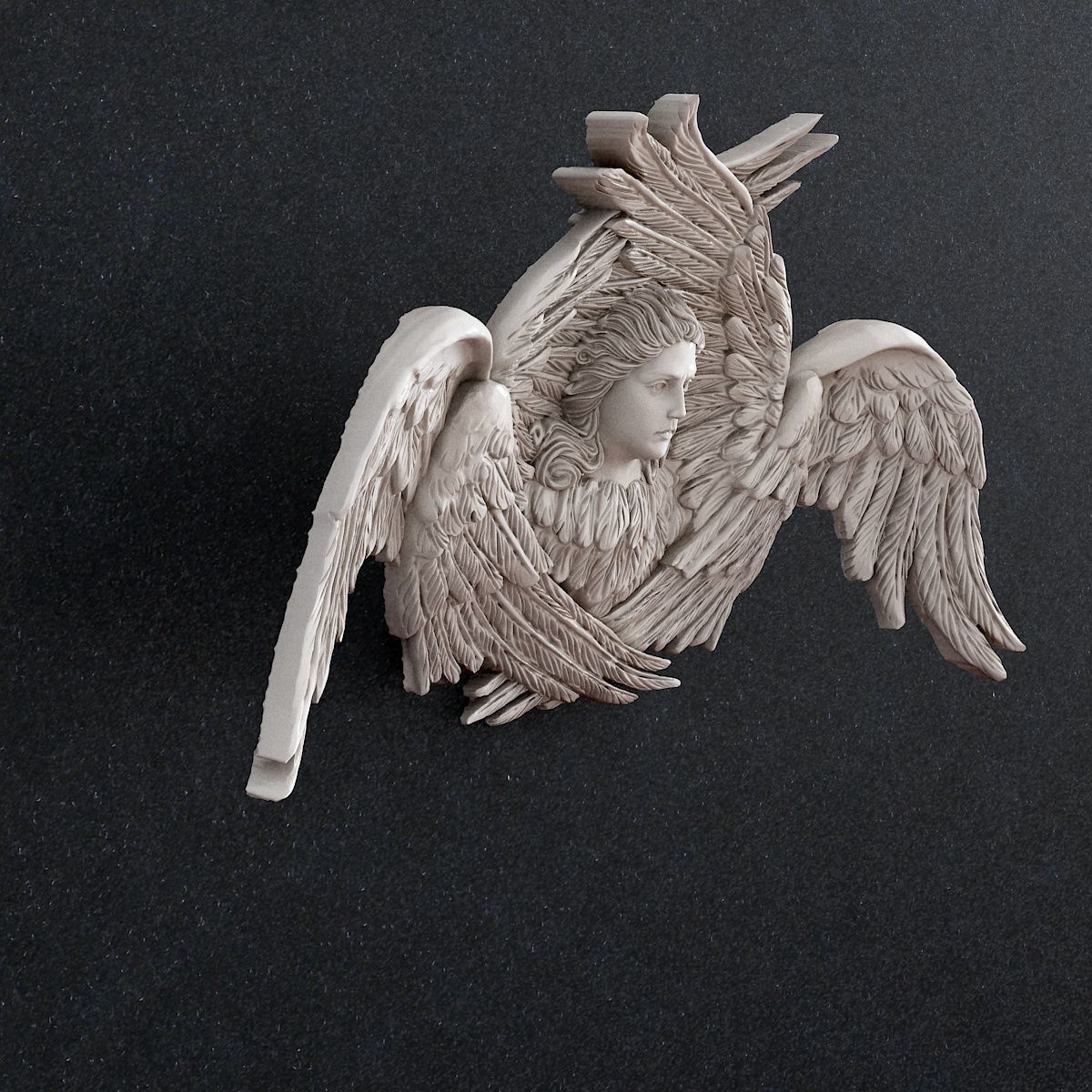 Jewelry pendant Angel arch 3D print model_1