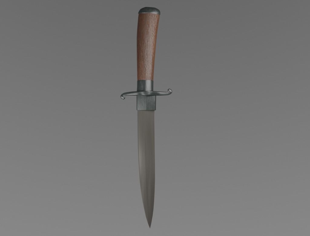 Dagger knife Low-poly 3D model_2