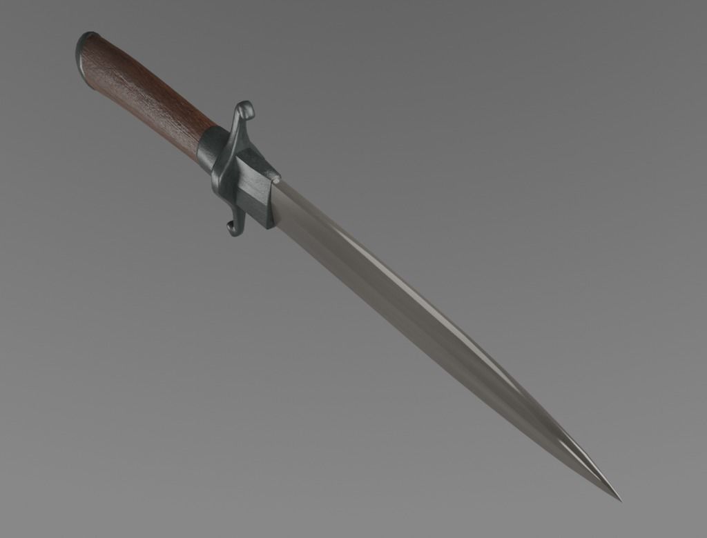 Dagger knife Low-poly 3D model_7