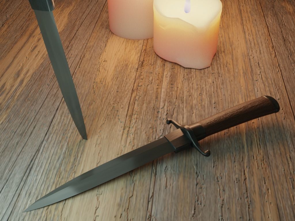 Dagger knife Low-poly 3D model_1