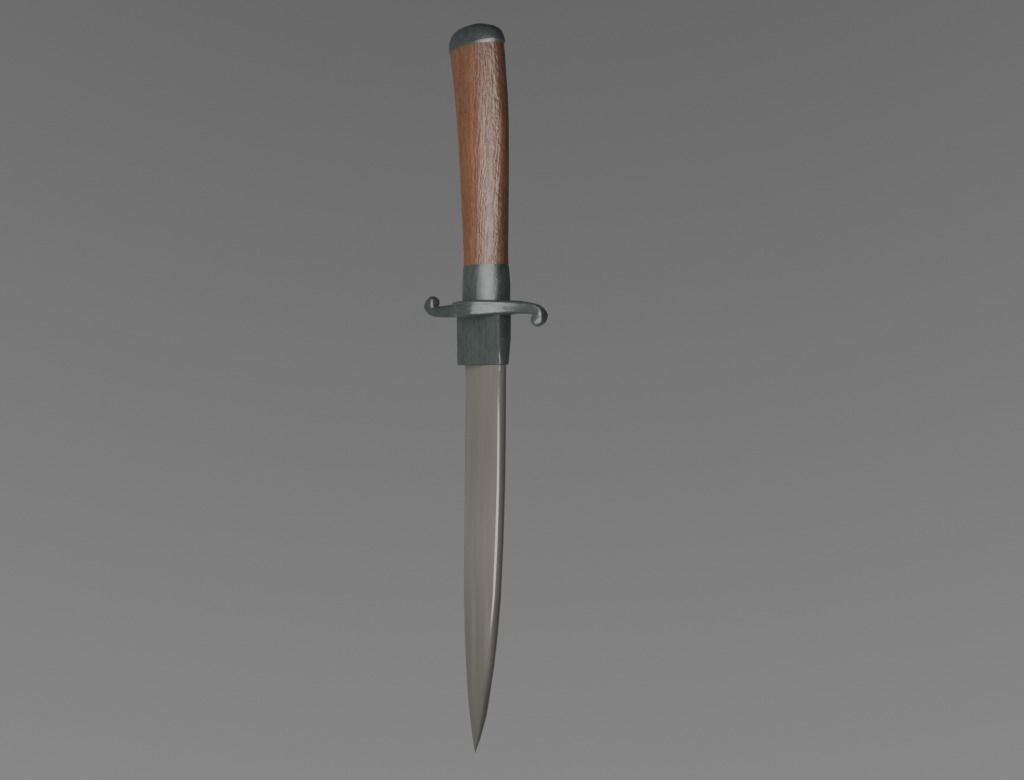 Dagger knife Low-poly 3D model_3