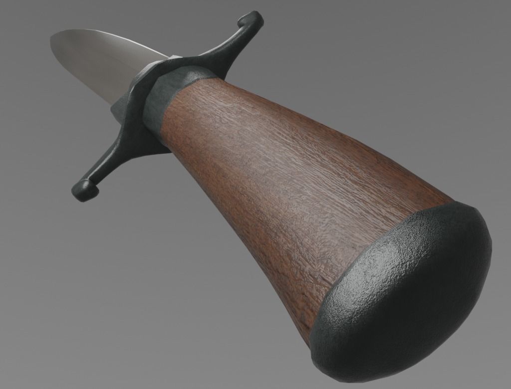 Dagger knife Low-poly 3D model_6