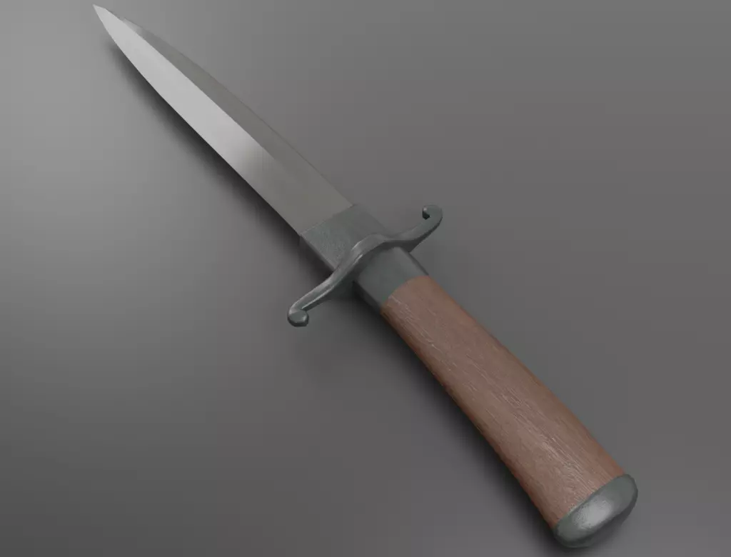 Dagger knife Low-poly 3D model_0