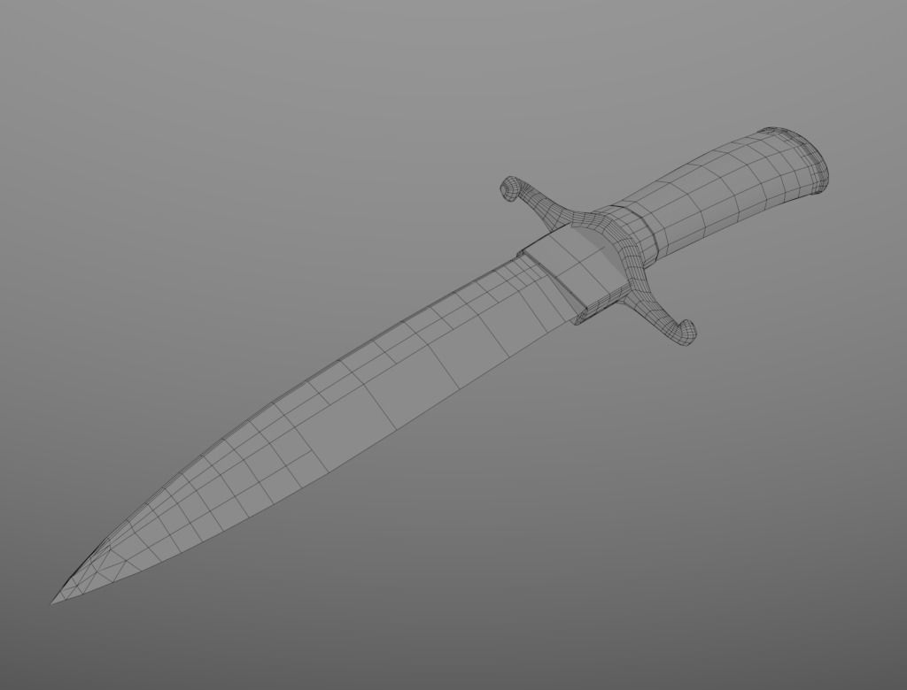 Dagger knife Low-poly 3D model_5