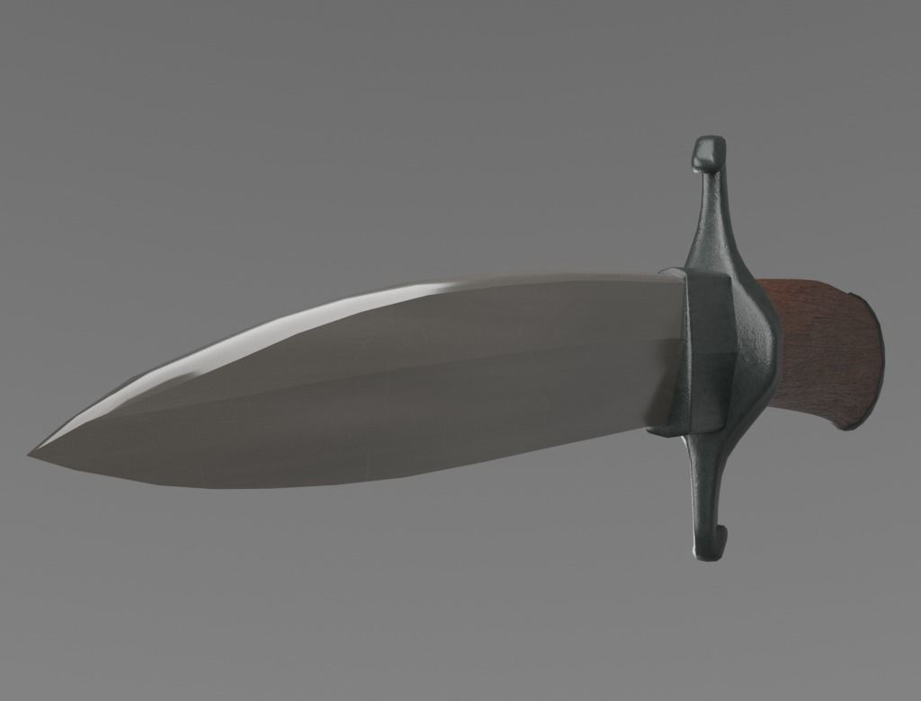 Dagger knife Low-poly 3D model_8