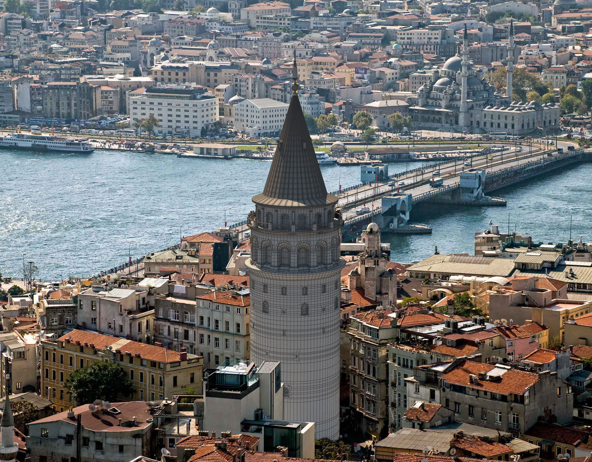 Galata Tower 3D model_7