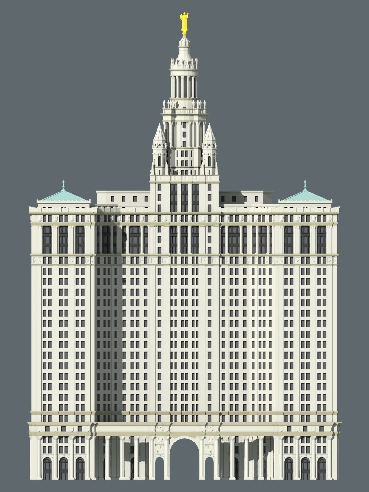 Manhattan Municipal Building 3D print model_3