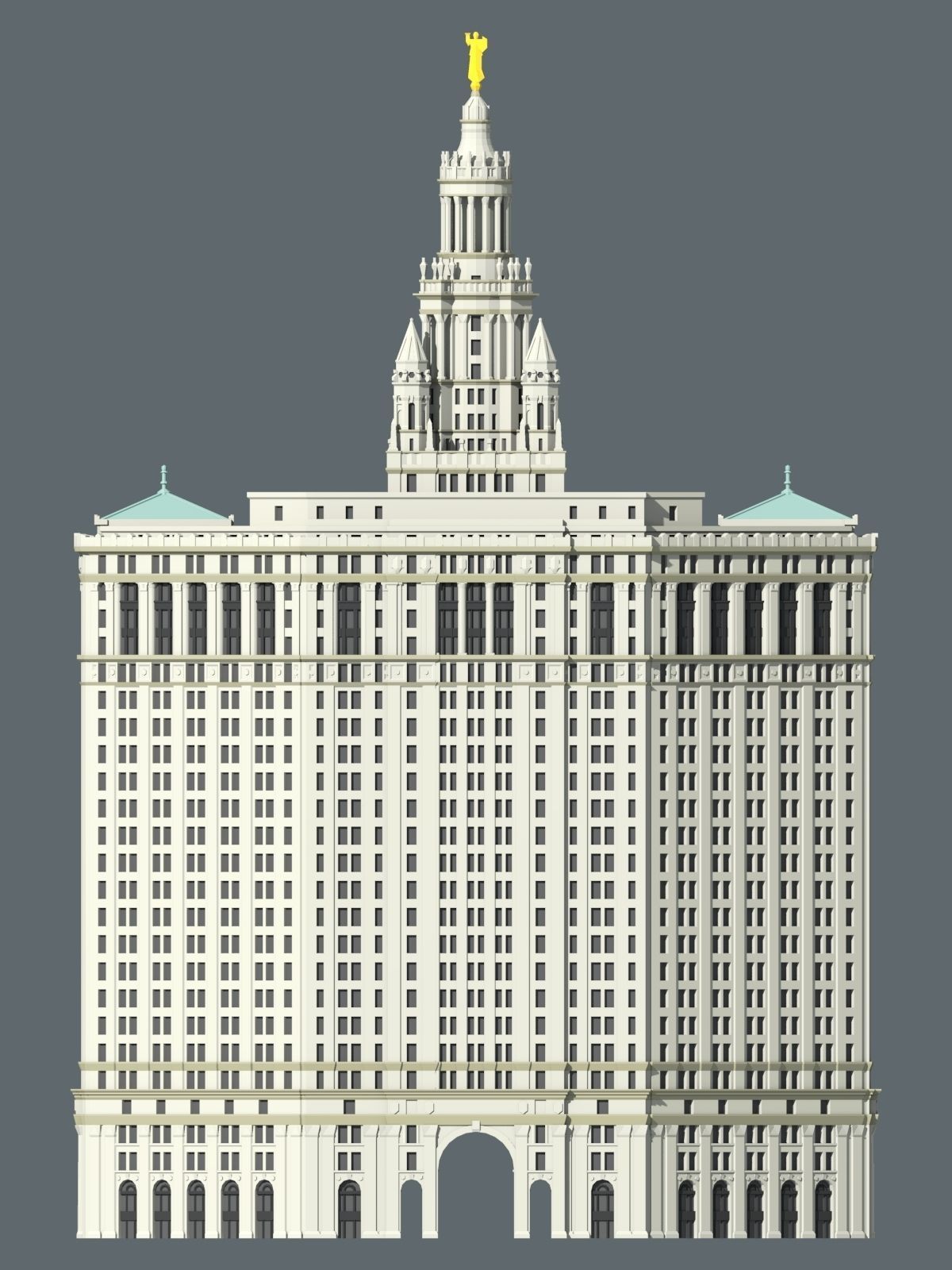 Manhattan Municipal Building 3D print model_5