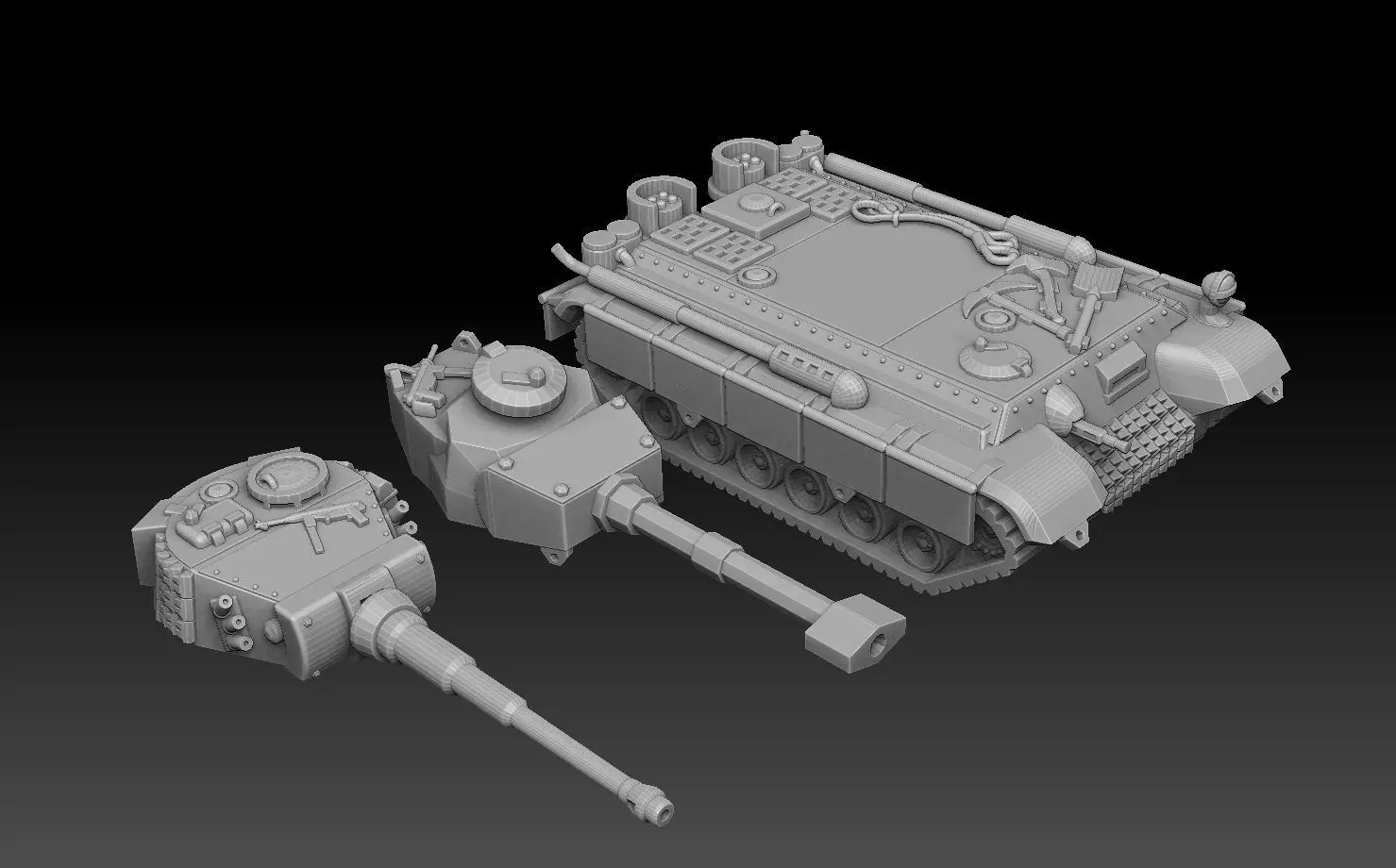 Tank With 2 Turret Variations 3D print model_0