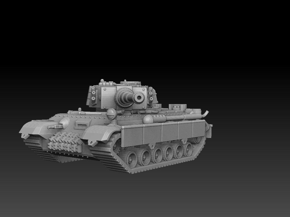Tank With 2 Turret Variations 3D print model_2