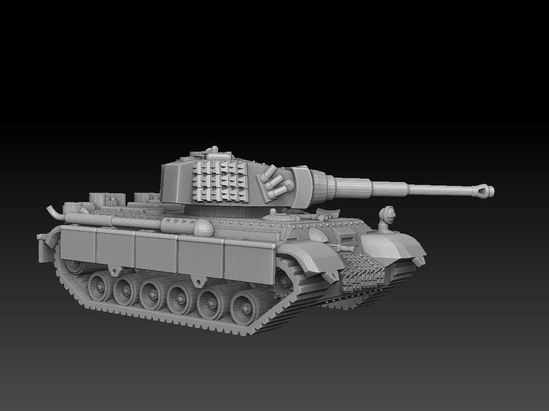 Tank With 2 Turret Variations 3D print model_3