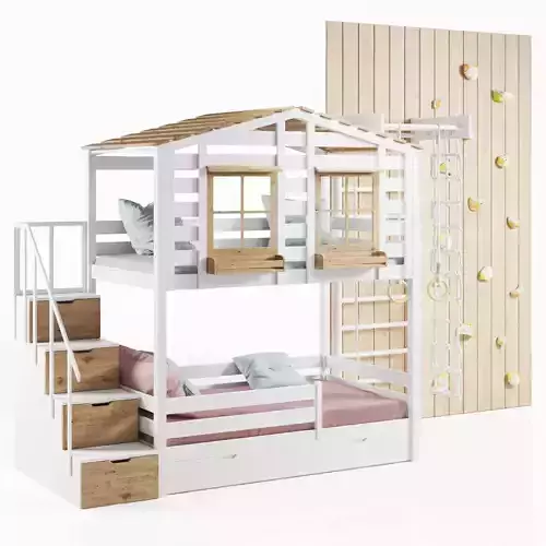 Set of furniture for a children room 3D model