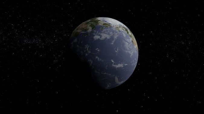 Earth from space Free low-poly 3D model