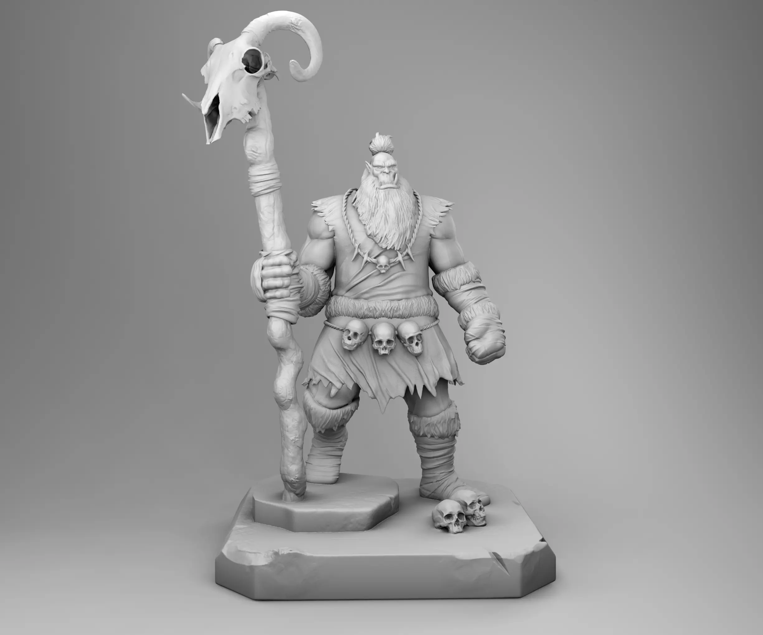 Orc shaman 3D print model_0