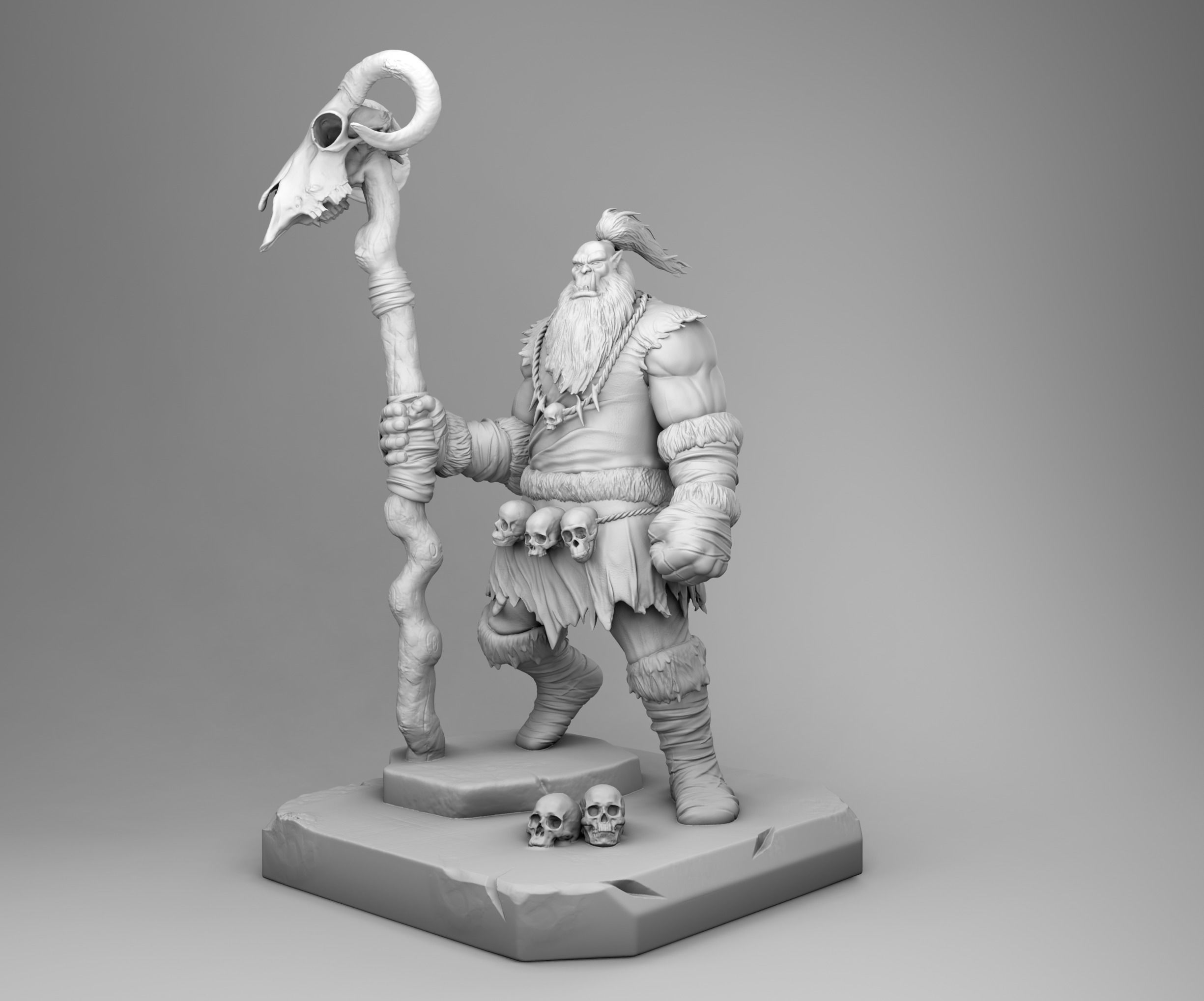 Orc shaman 3D print model_1