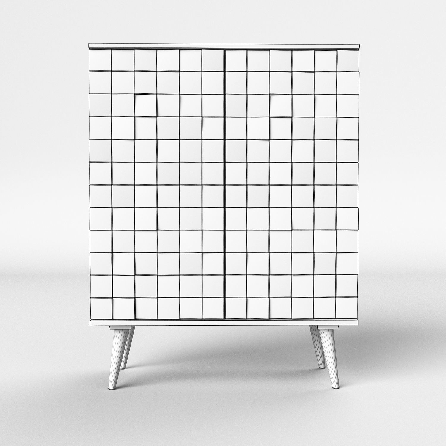 Zara Home Wooden Faceted Sideboard 3D model CGTrader