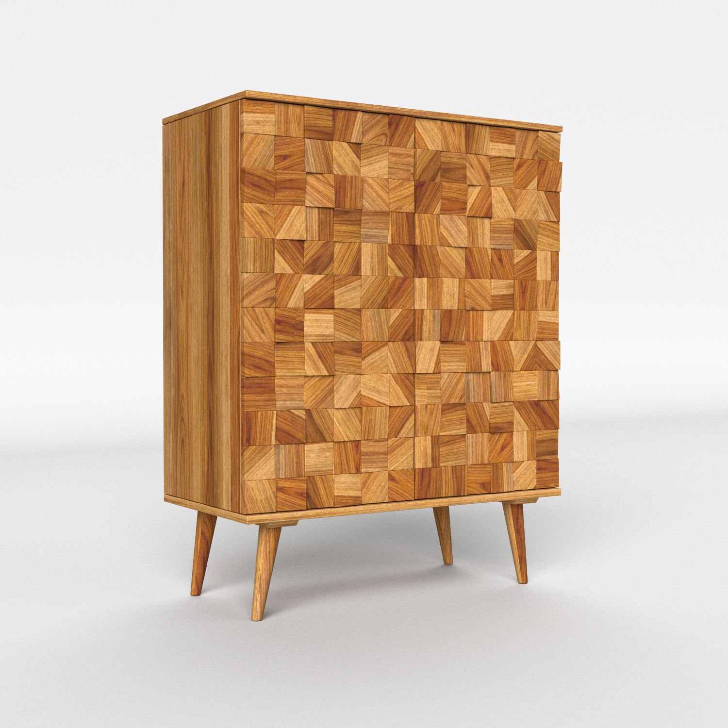 Zara Home Wooden Faceted Sideboard 3D model CGTrader