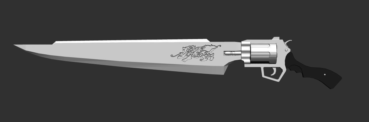 Squalls Gunblade from Final fantasy 8 3D-print Ready free 3D model