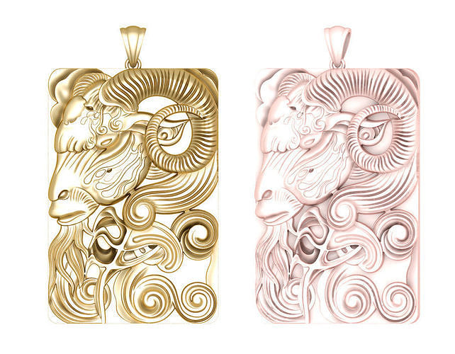 goat jewelry pendant 3D print model