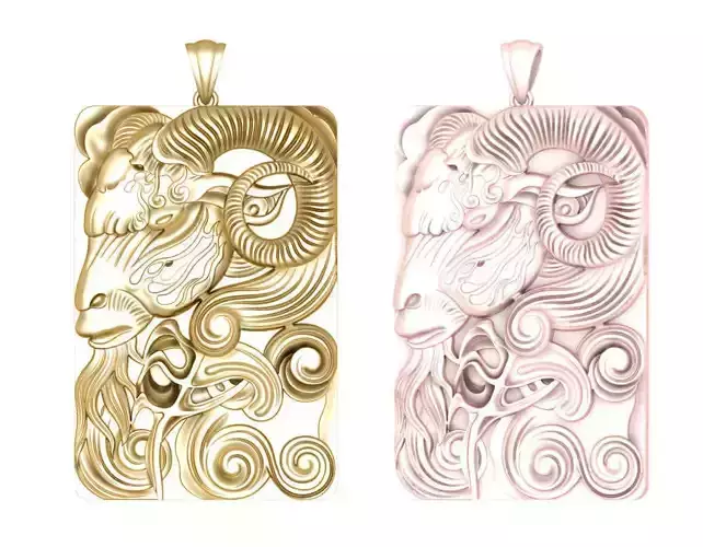 goat jewelry pendant 3D print model