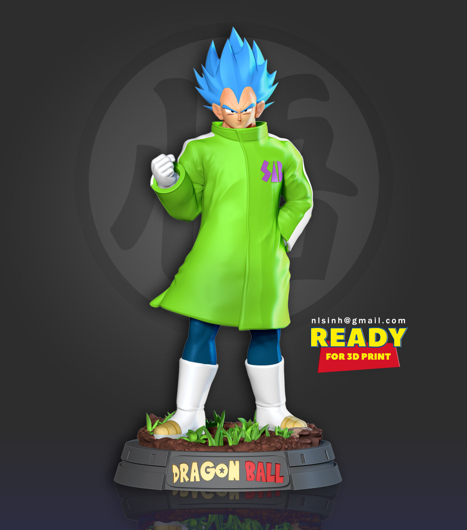Vegeta In A Green Coat 3D print model_7