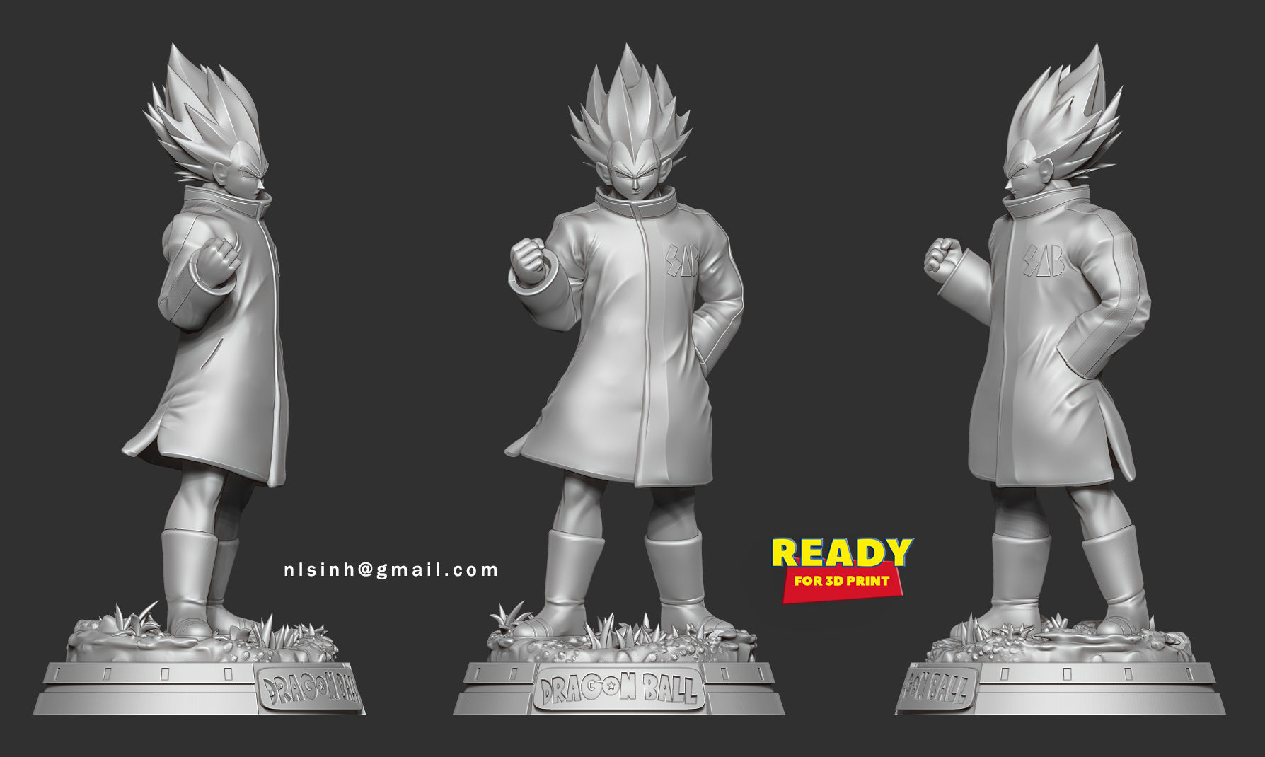 Vegeta In A Green Coat 3D print model_6