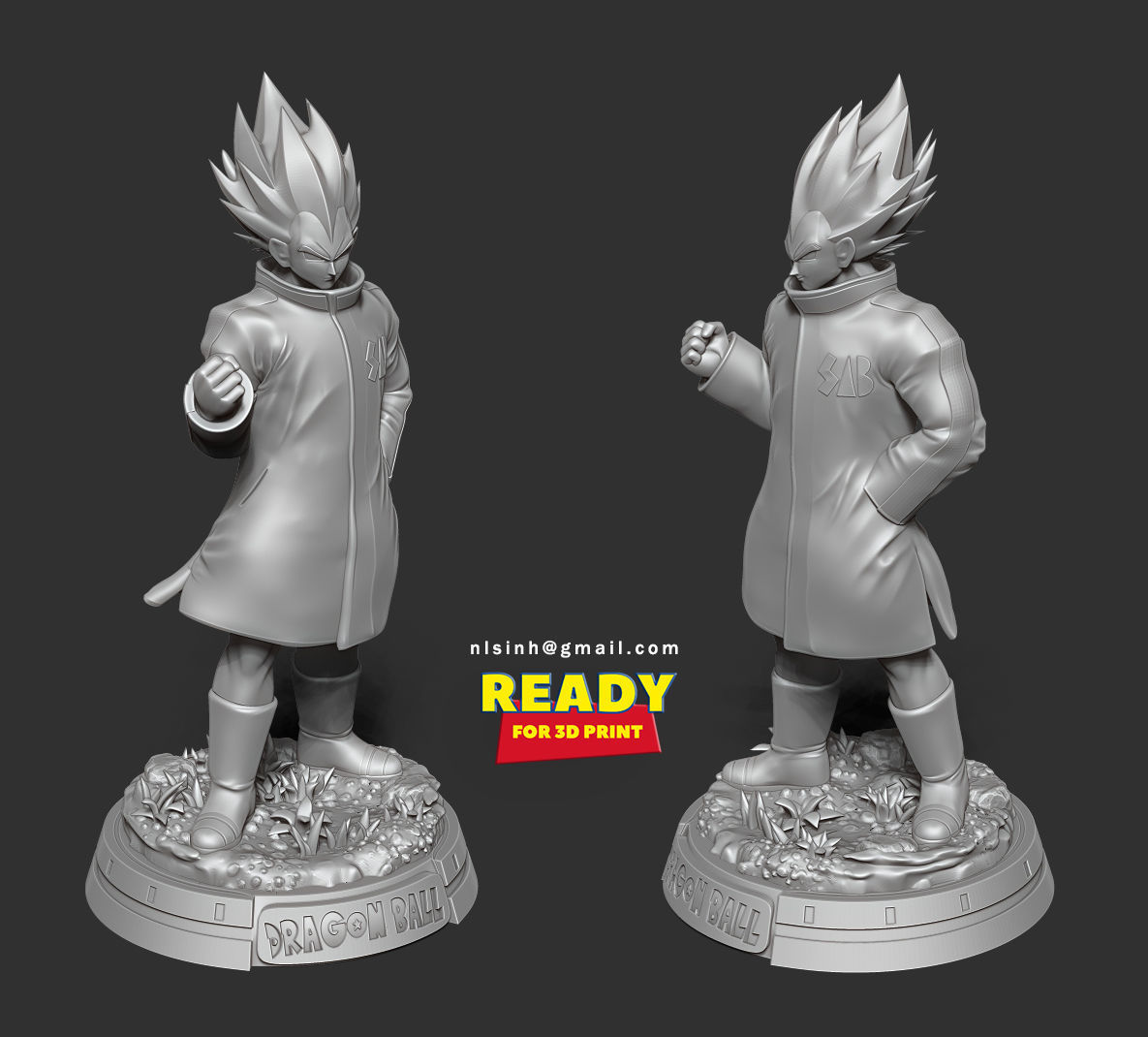 Vegeta In A Green Coat 3D print model_5