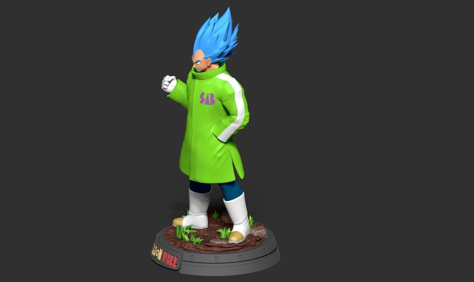 Vegeta In A Green Coat 3D print model_21