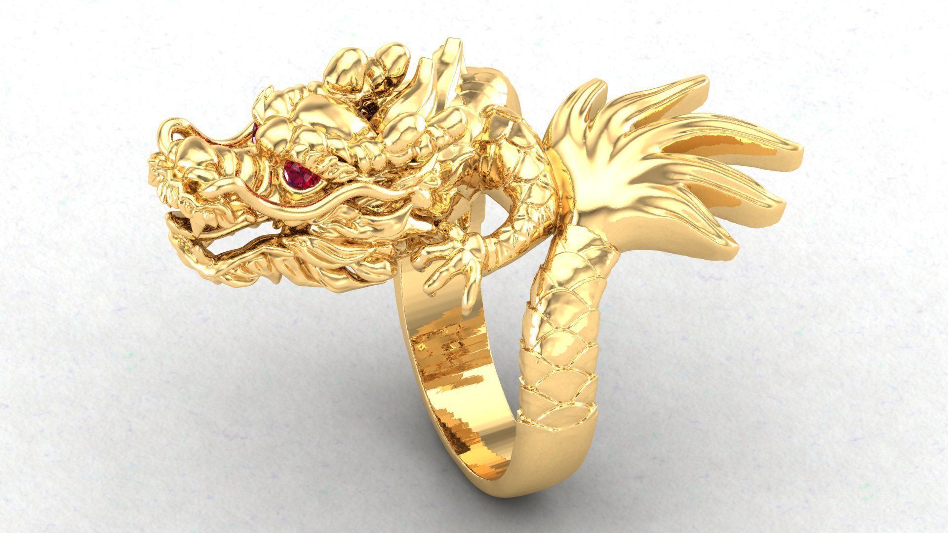 Dragon Ring Men 3D print model_2