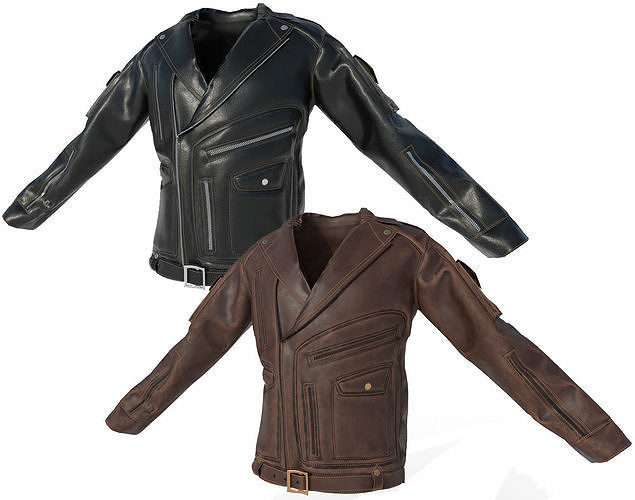 Low poly Male Leather Jacket Low-poly 3D model
