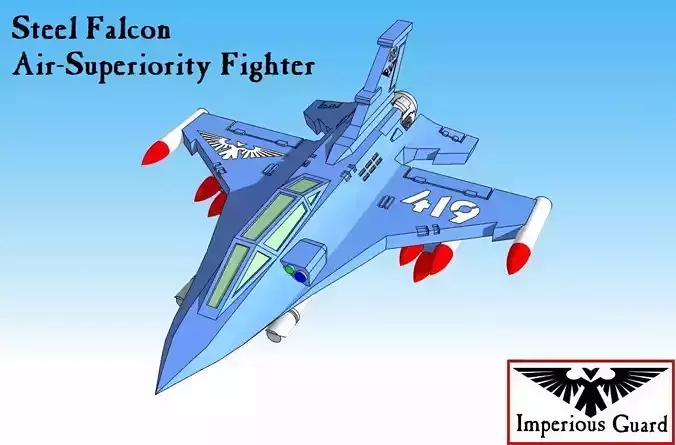 6mm and 8mm Steel Falcon Sci-Fi Fighter