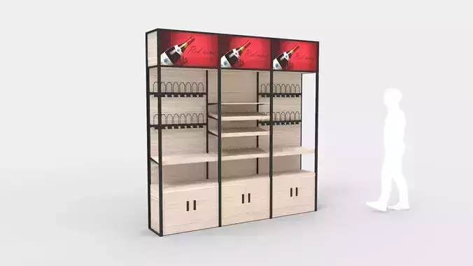 Wine Bottles Display Gondola 3D model
