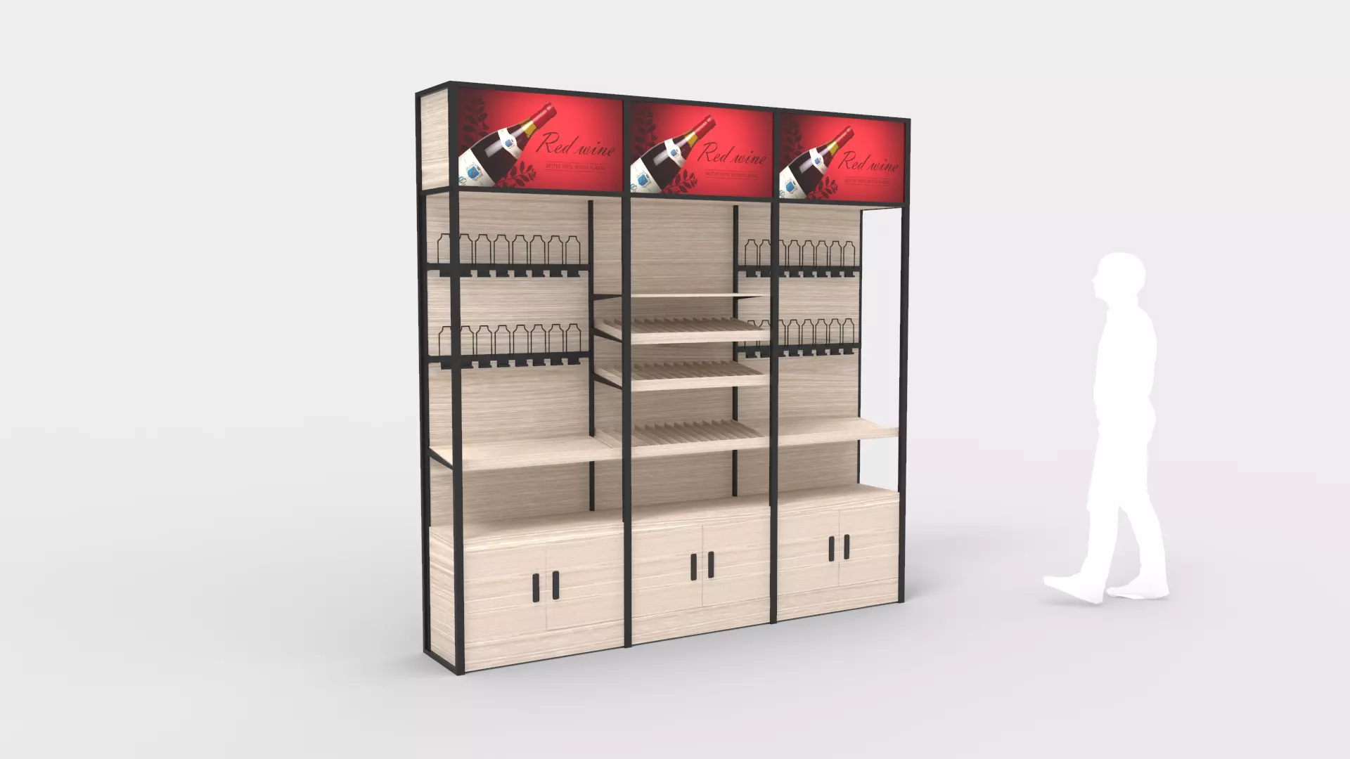 Wine Bottles Display Gondola 3D model