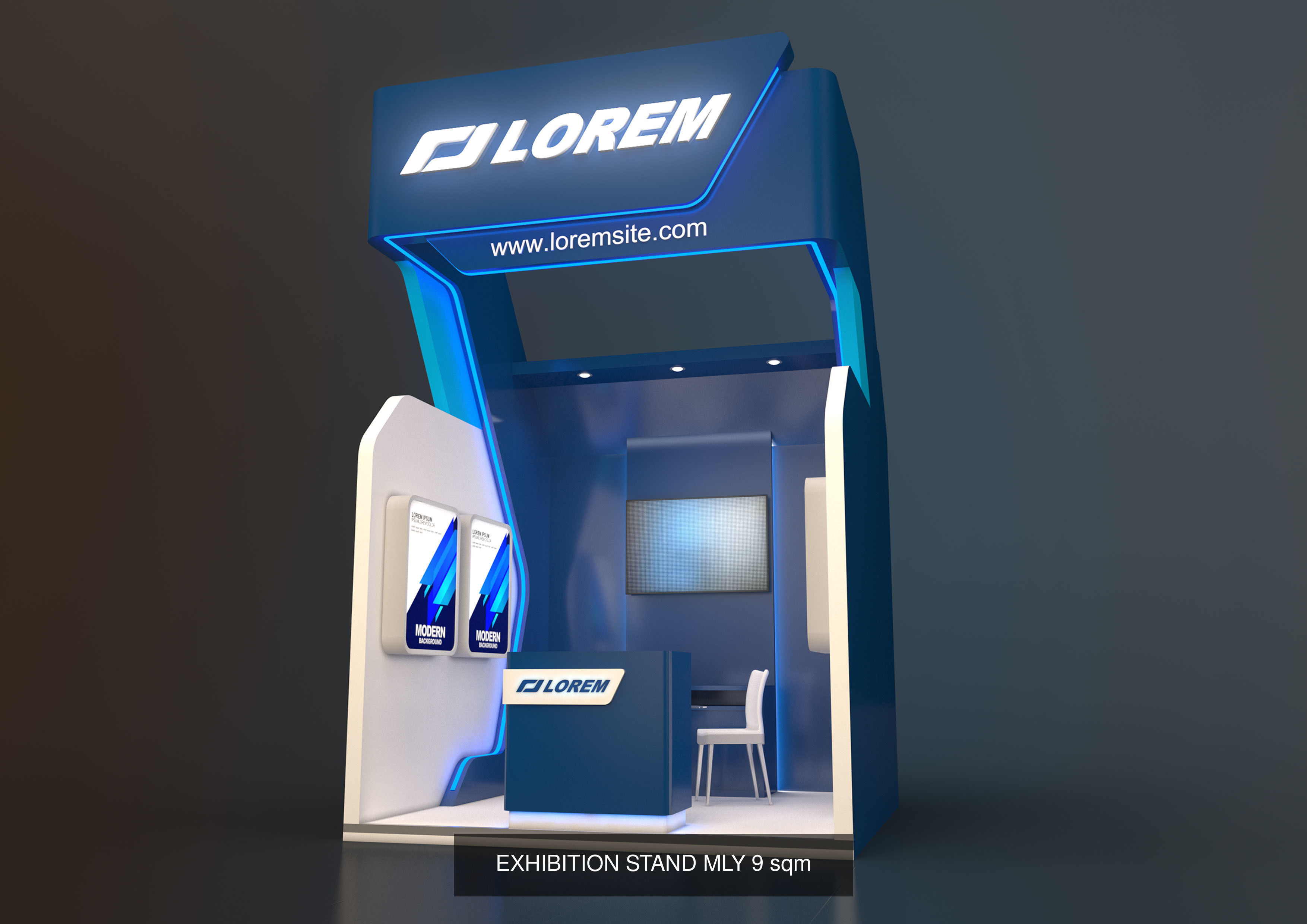 EXHIBITION STAND PACKAGE 04 3D Model Collection_9