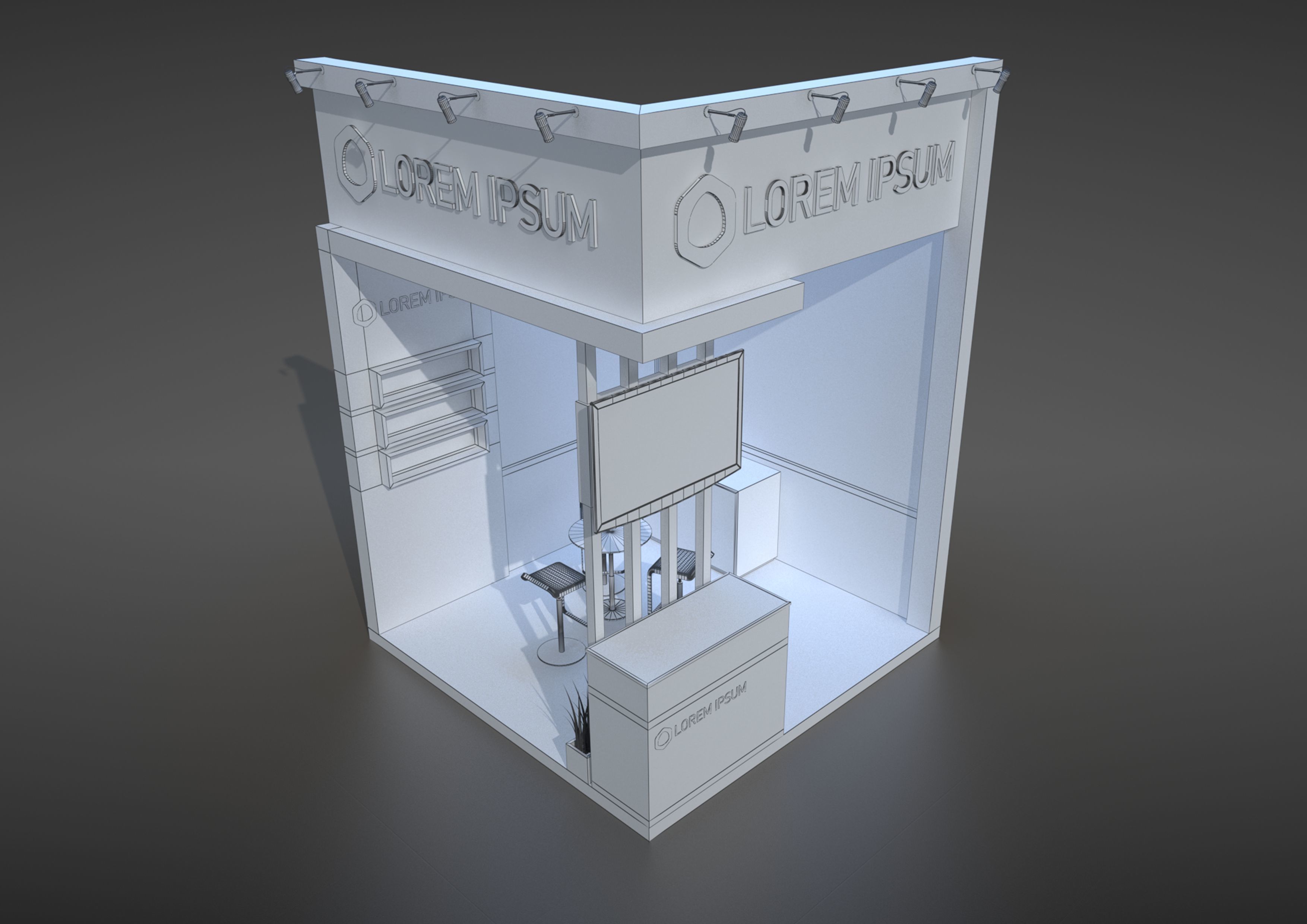 EXHIBITION STAND PACKAGE 04 3D Model Collection_4