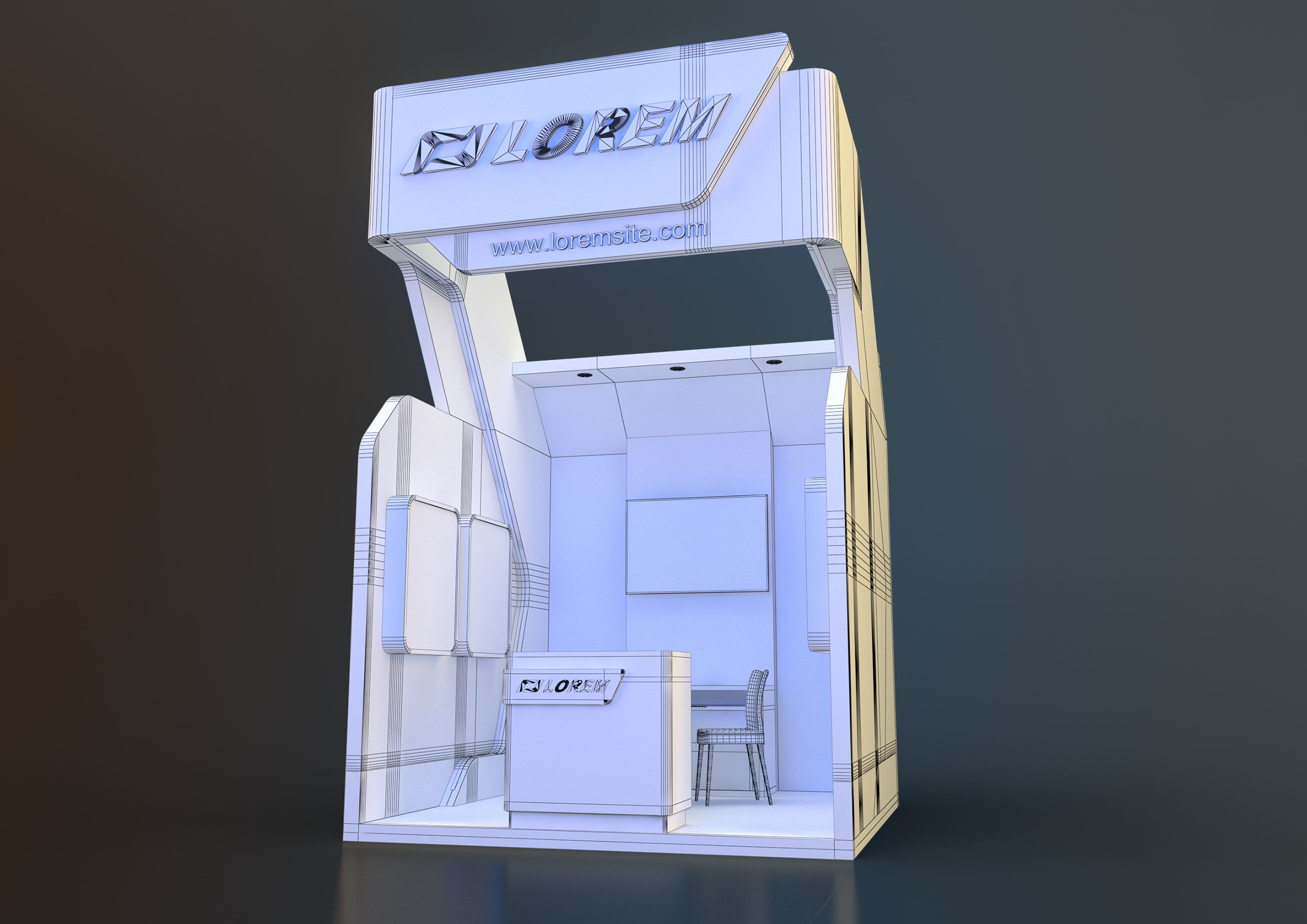 EXHIBITION STAND PACKAGE 04 3D Model Collection_10