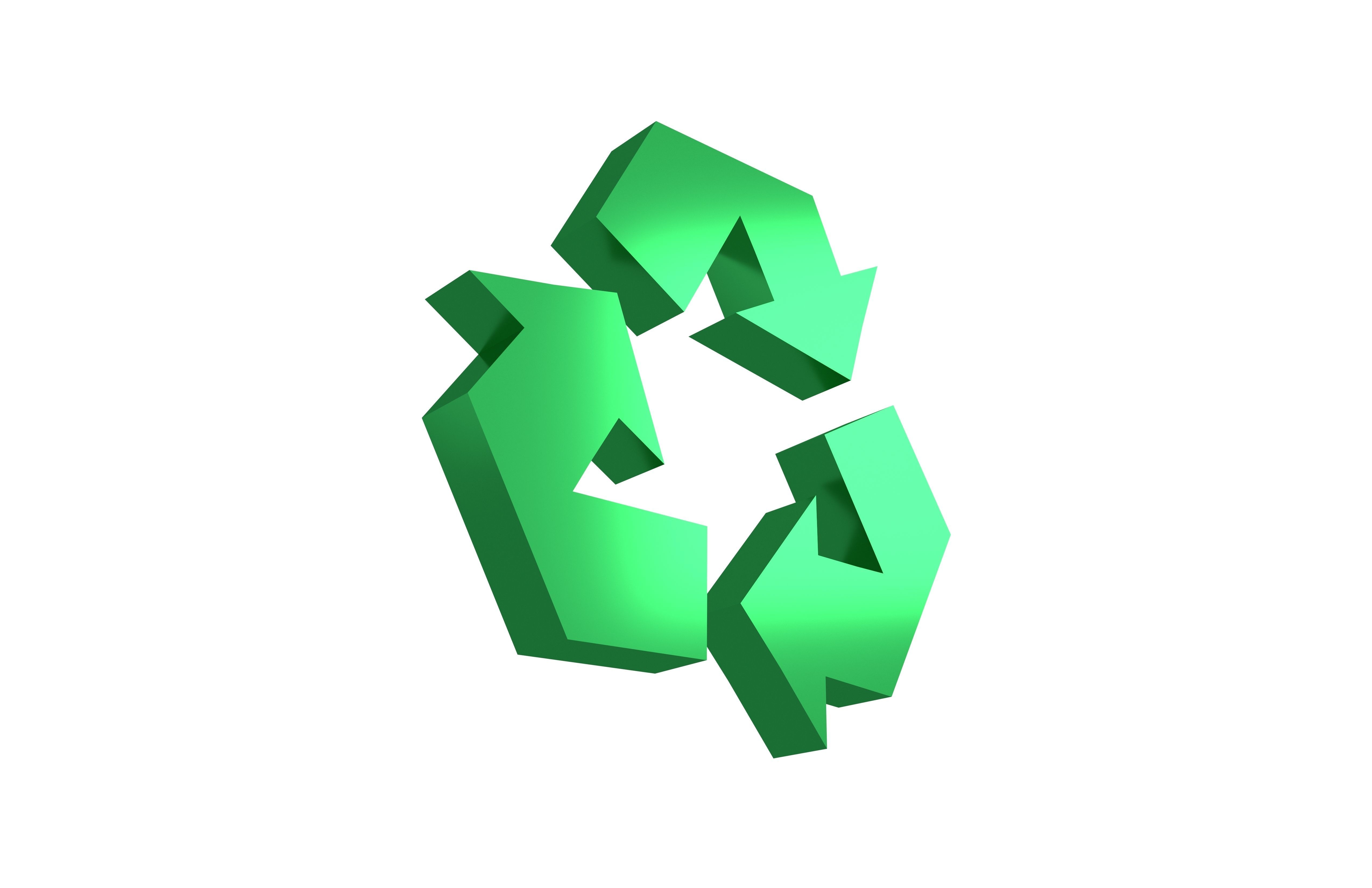 Recycle Symbols v2 007 Low-poly 3D model_3