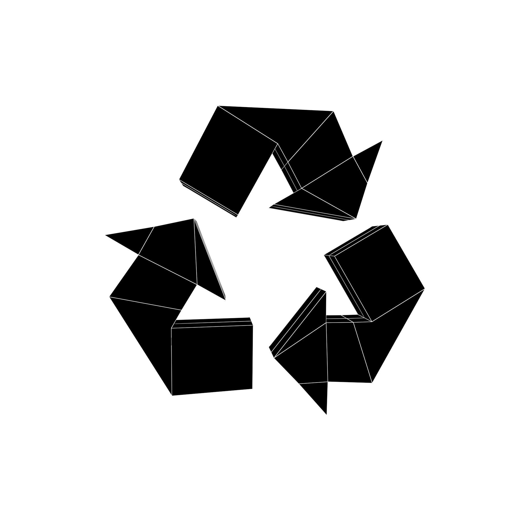 Recycle Symbols v2 008 Low-poly 3D model_4