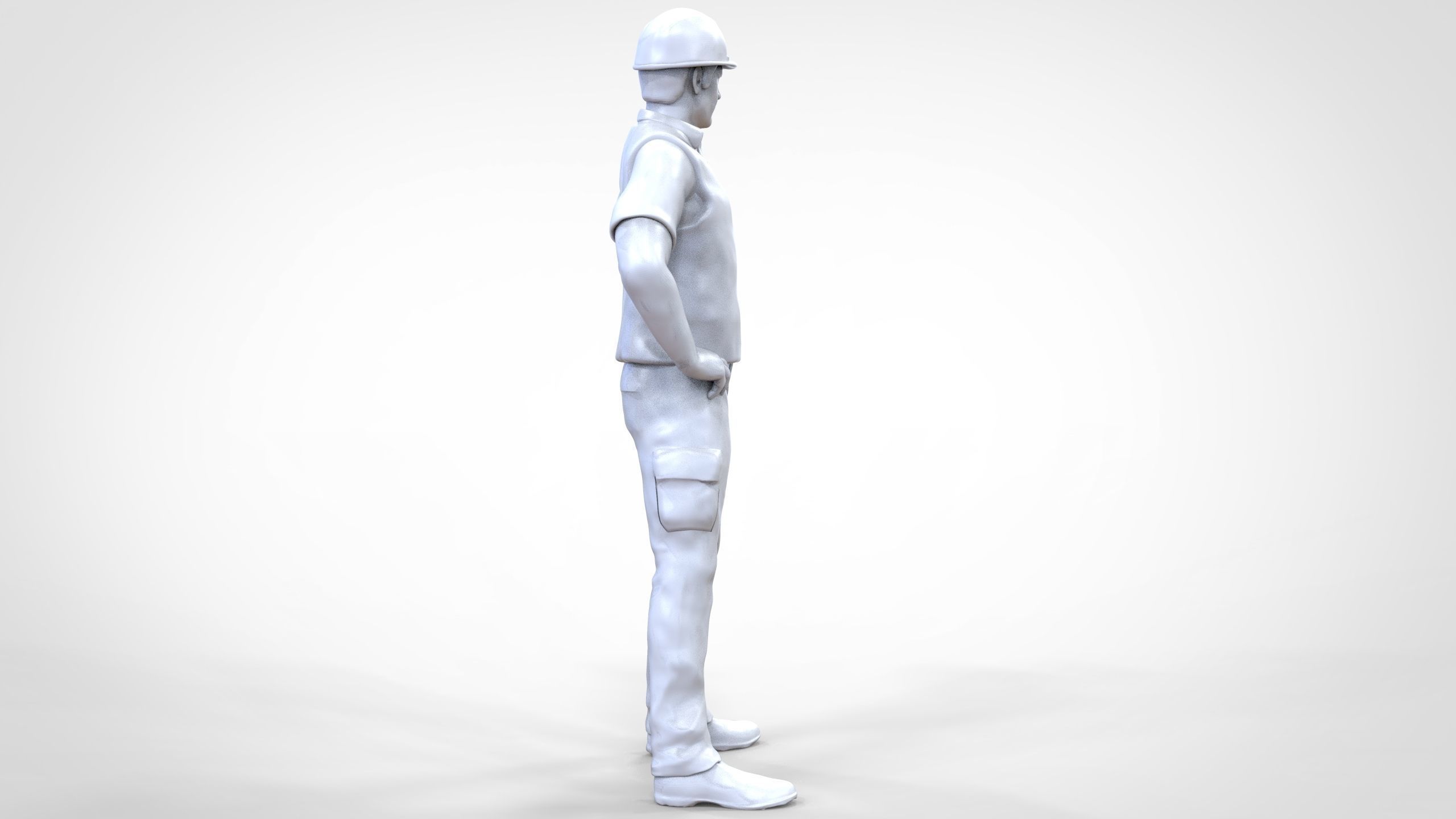 N3 Construction Worker 1 64 Miniature standing 3D print model_27