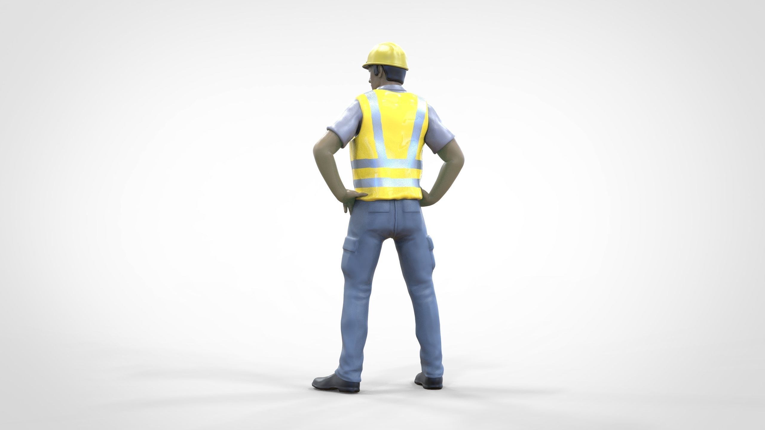 N3 Construction Worker 1 64 Miniature standing 3D print model_10