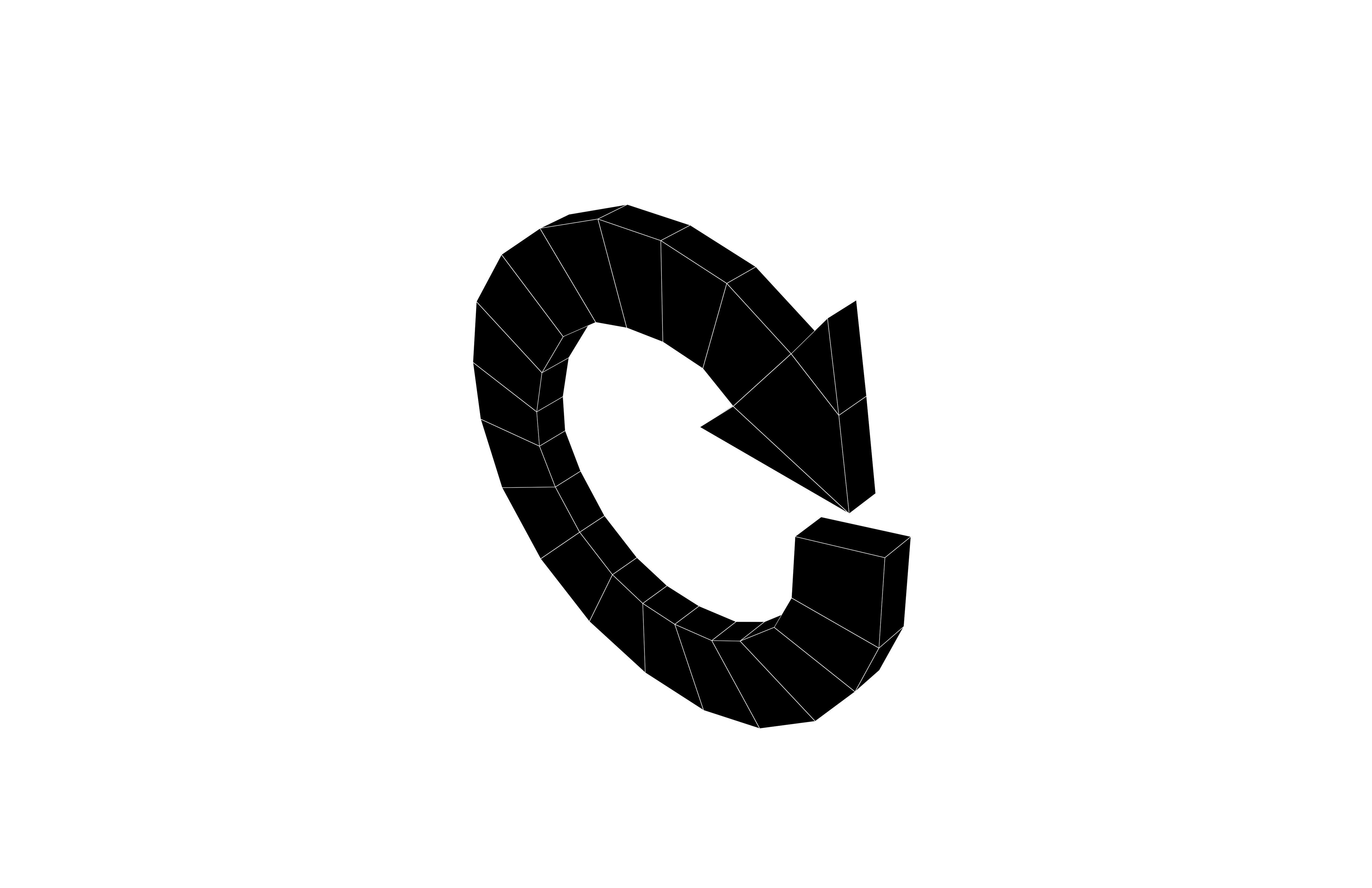 Recycle Symbols v3 008 Low-poly 3D model_6